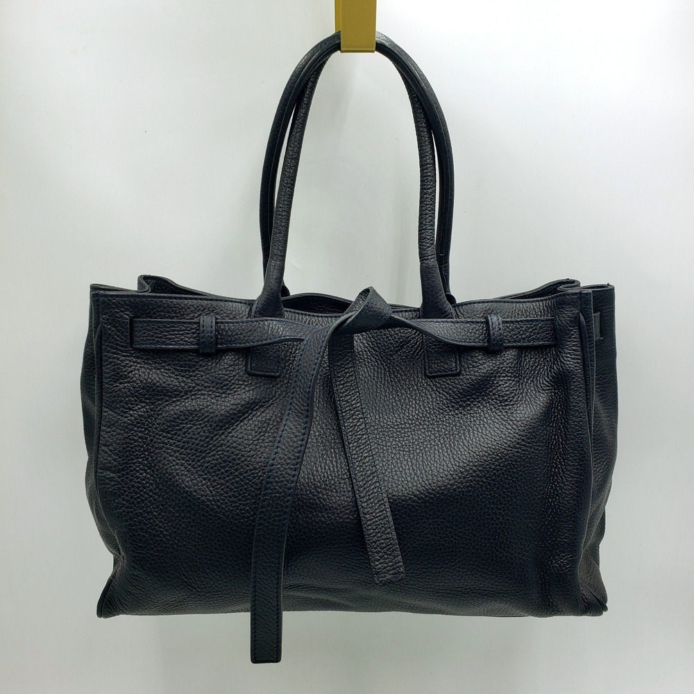 Mark & Graham Black Pebbled Leather Tote